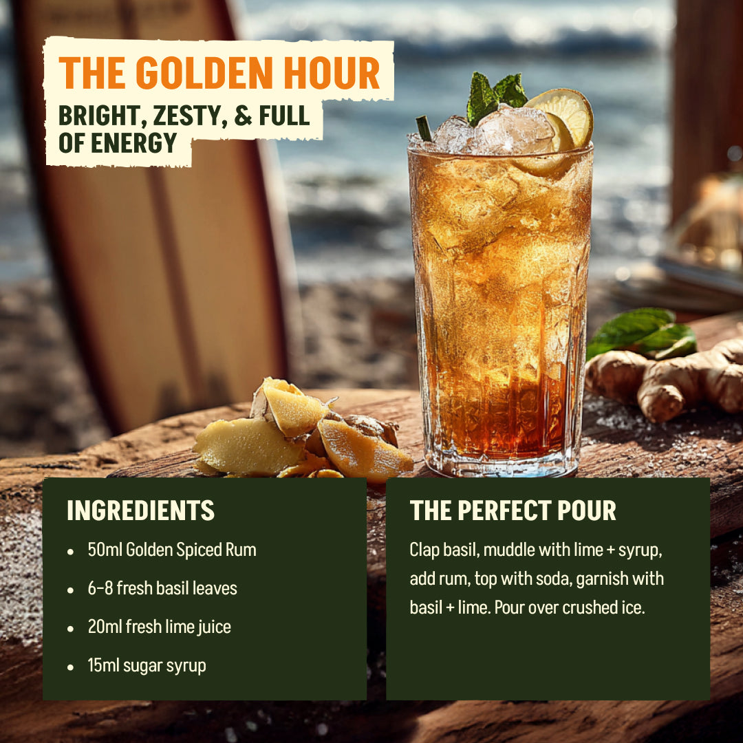 Golden Spiced Citrus N' Basil Rum 70cl